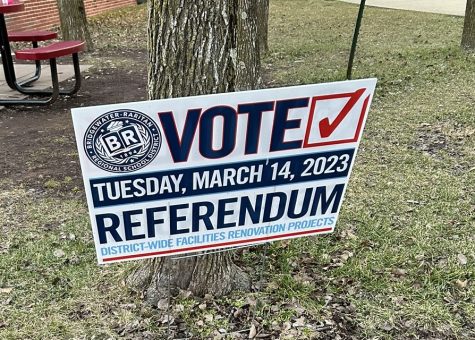 A sign for the proposed Referendum 2023 at BRHS.