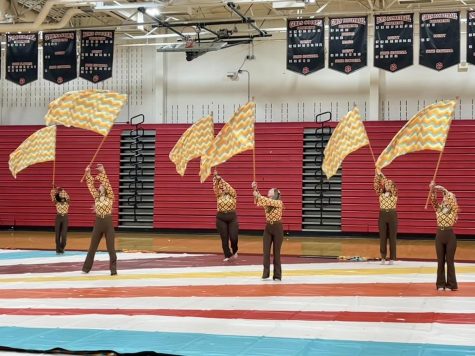 BRHS Winter Guard performs.