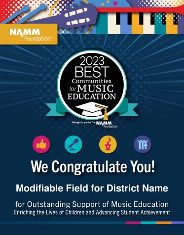 School District Music Department honored for fifth straight year with elite award