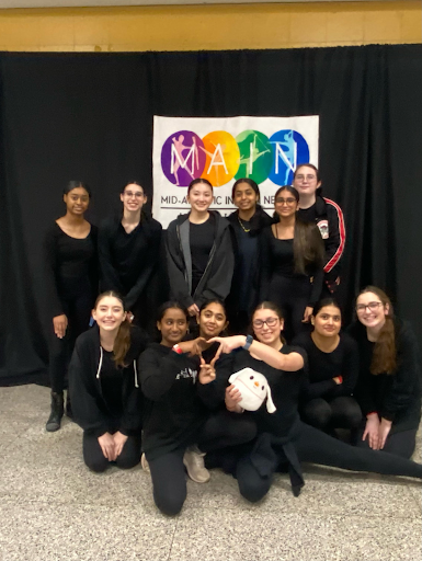 BRHS Winter Guard members attend West Milford High School Exhibition Performance.