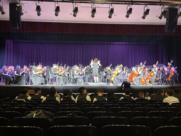 The Bridgewater Raritan High School Orchestra is depicted here competing at the CJMEA festival. 