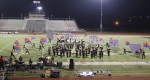 Marching band performs their first show at Basilone field.