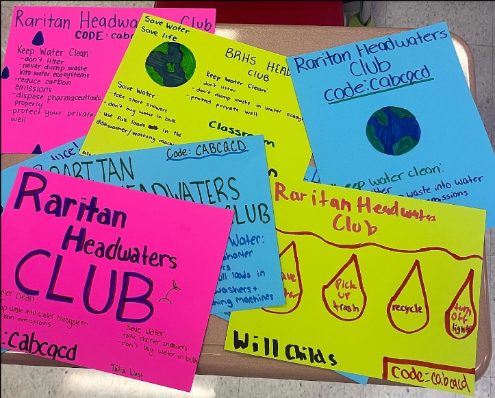 Headwaters club members made posters advocating for clean water.