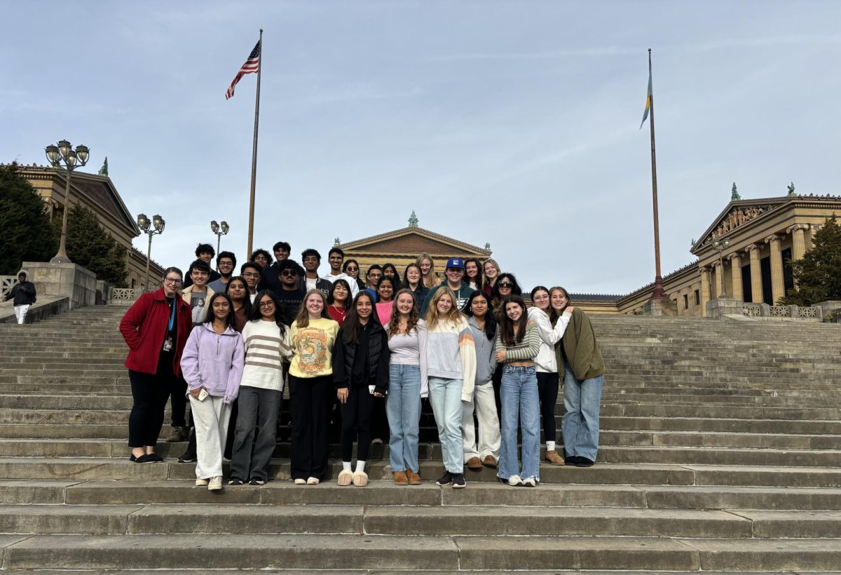 French students visited the Philadelphia Museum of Art for a cultural excursion.