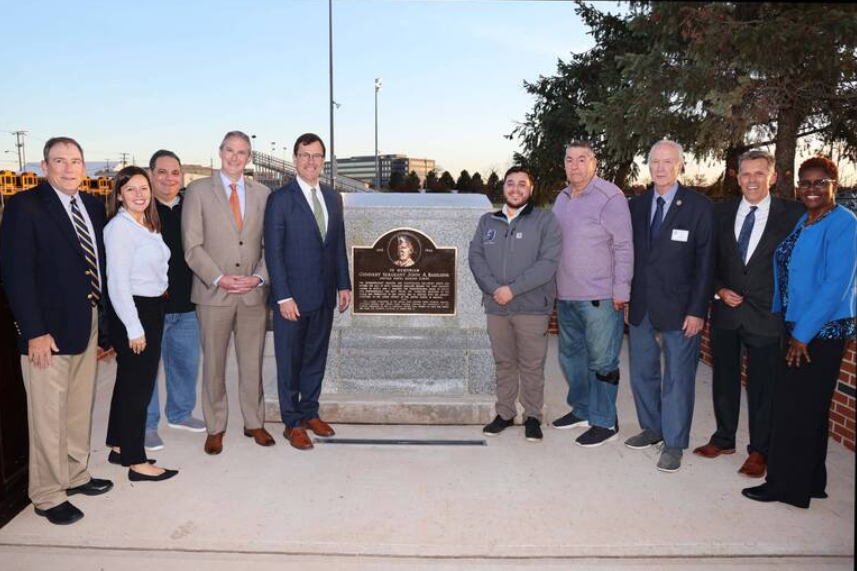 Many Bridgewater-Raritan residents and district officials attended the ceremony in honor of John Basilone.