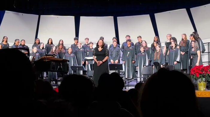 Multiple ensembles from the choir program performed at the Winter Choral Concert.