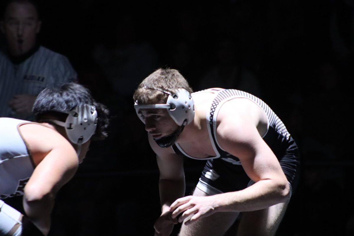 The wrestling team in their match against Watchung Hills Regional High School