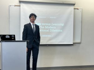 Students present AP Research presentations for the AP exam.