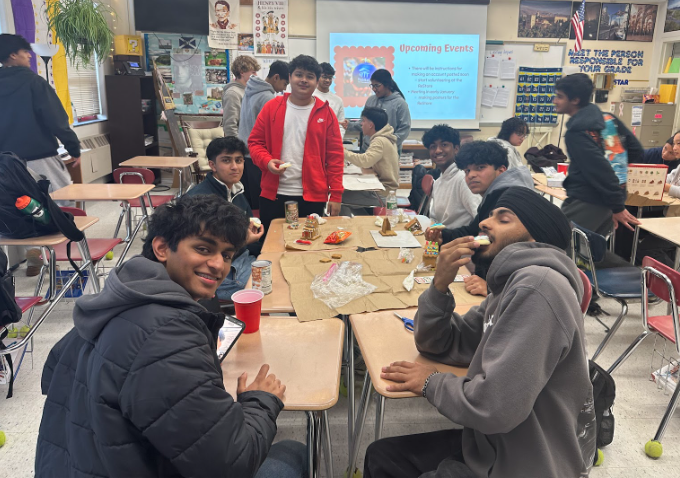 The Habitat for Humanity club hosted a gingerbread house-making event on December 17.